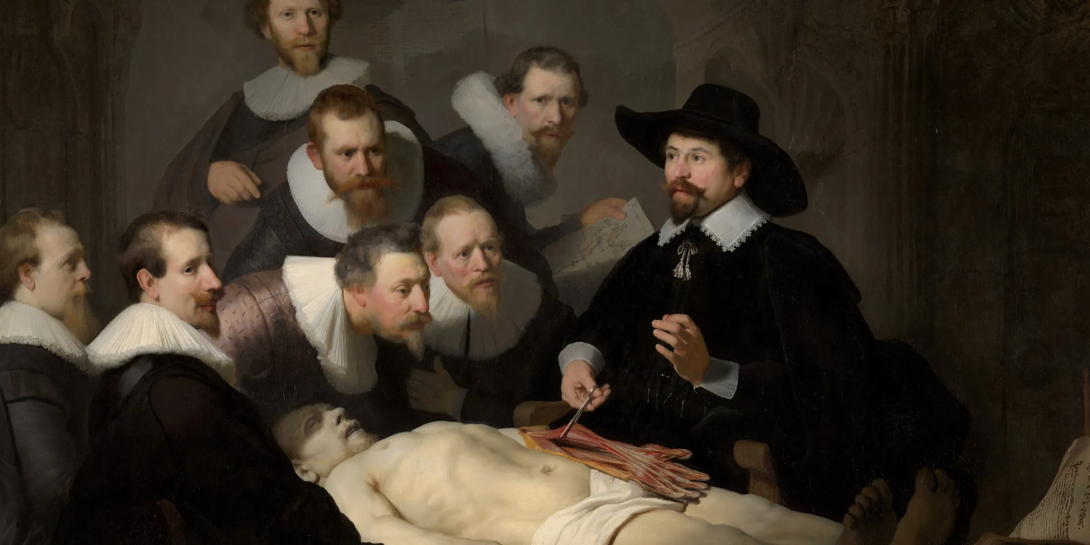 Rembrandt's The Anatomy Lesson of Dr Nicolaes Tulp, pixelated